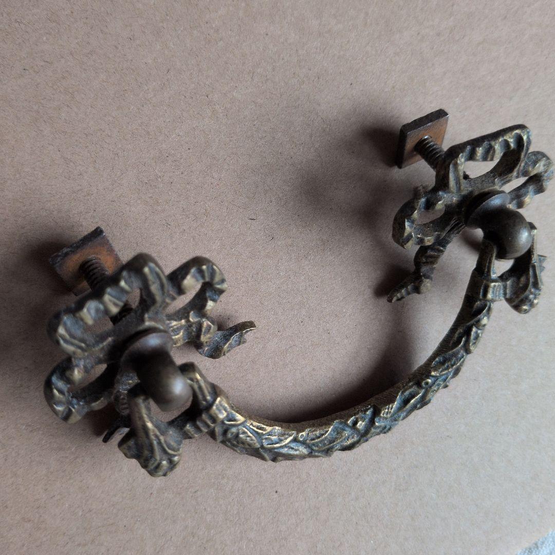 フランスアンティーク 家具用取っ手 6個セット 真鍮製