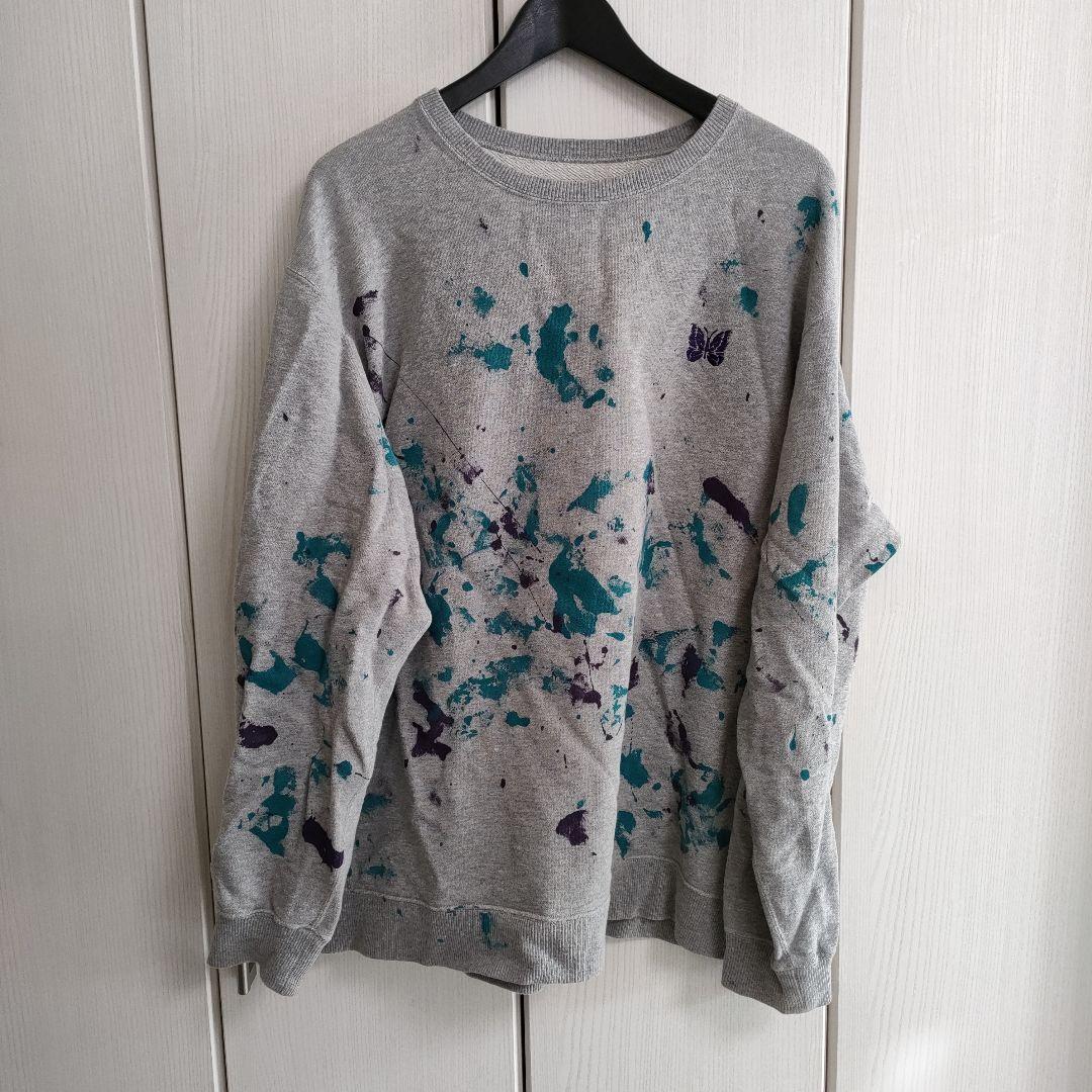 Needles（ニードルス） 別注 ペンキ加工クルーネックスウェット