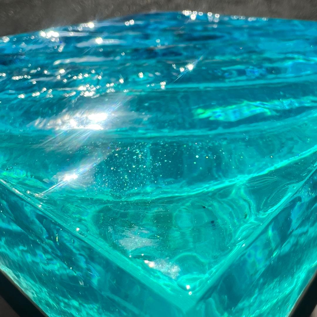 【波紋アート】Real Ocean／立体オブジェ／15cmプリズム×6cm