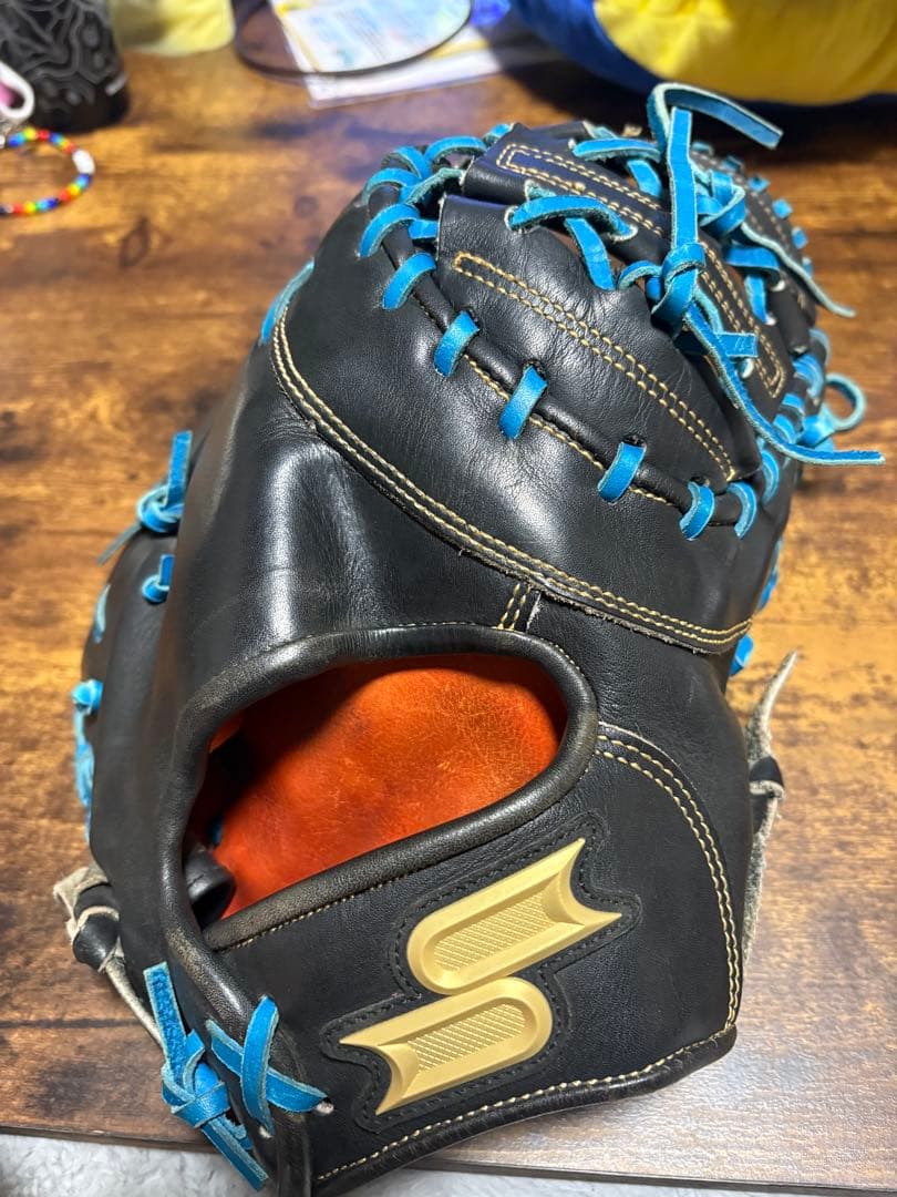 SSK 軟式グローブ 黒と青　ファーストミット