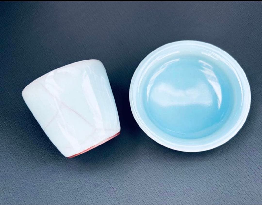 人間国宝　鈴木三成作　青瓷「氷裂」「淀青」 2点セット