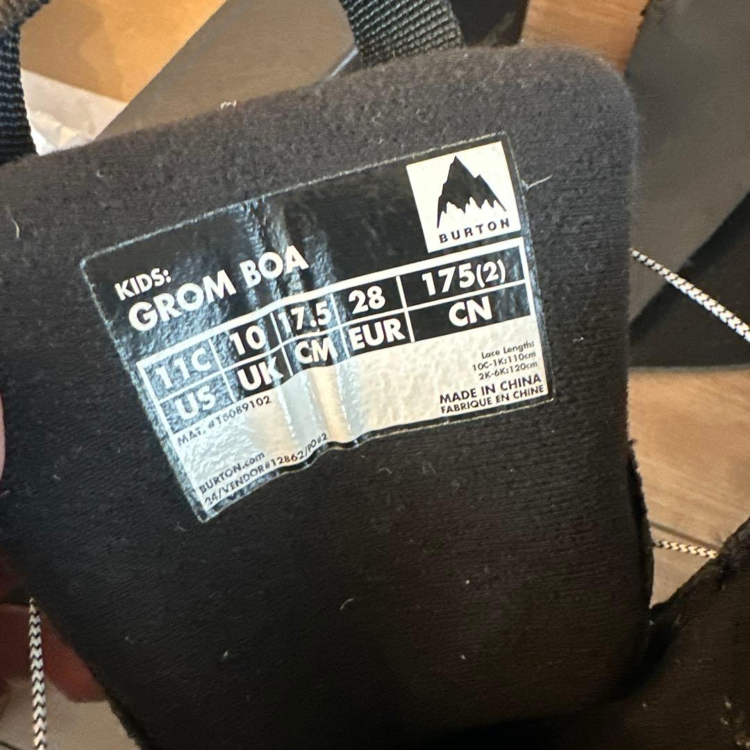 美品 バートン BURTON 17.5 GROM BOA グロム ブーツ キッズ