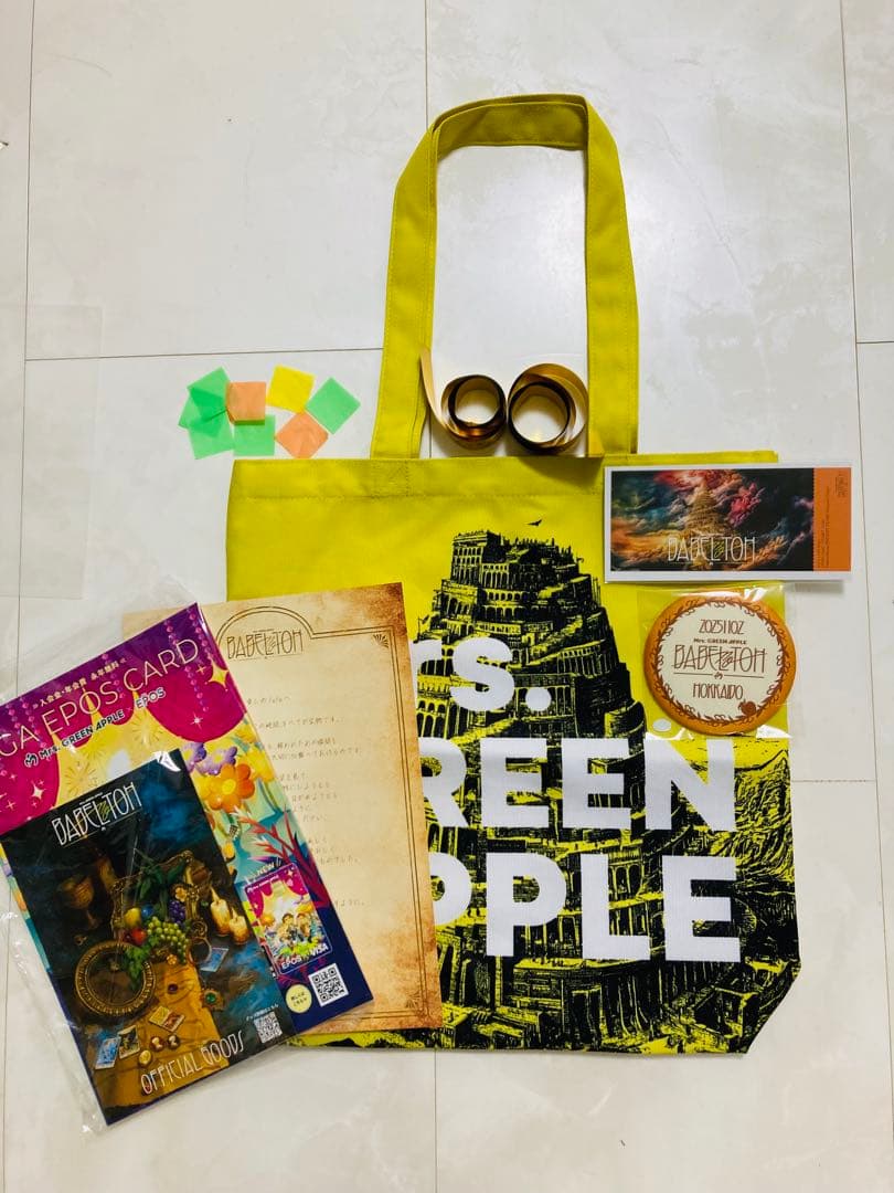 ミセス バベルの塔 RingoJam トートバッグ 缶バッジ 銀テープ 紙吹雪