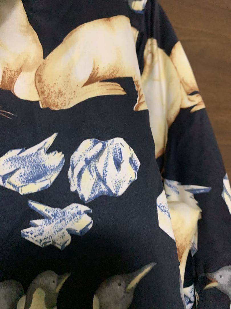 ケンショウアベ 中綿ジャケット　ペンギン　氷柄　レディースフード付きスキーウェア