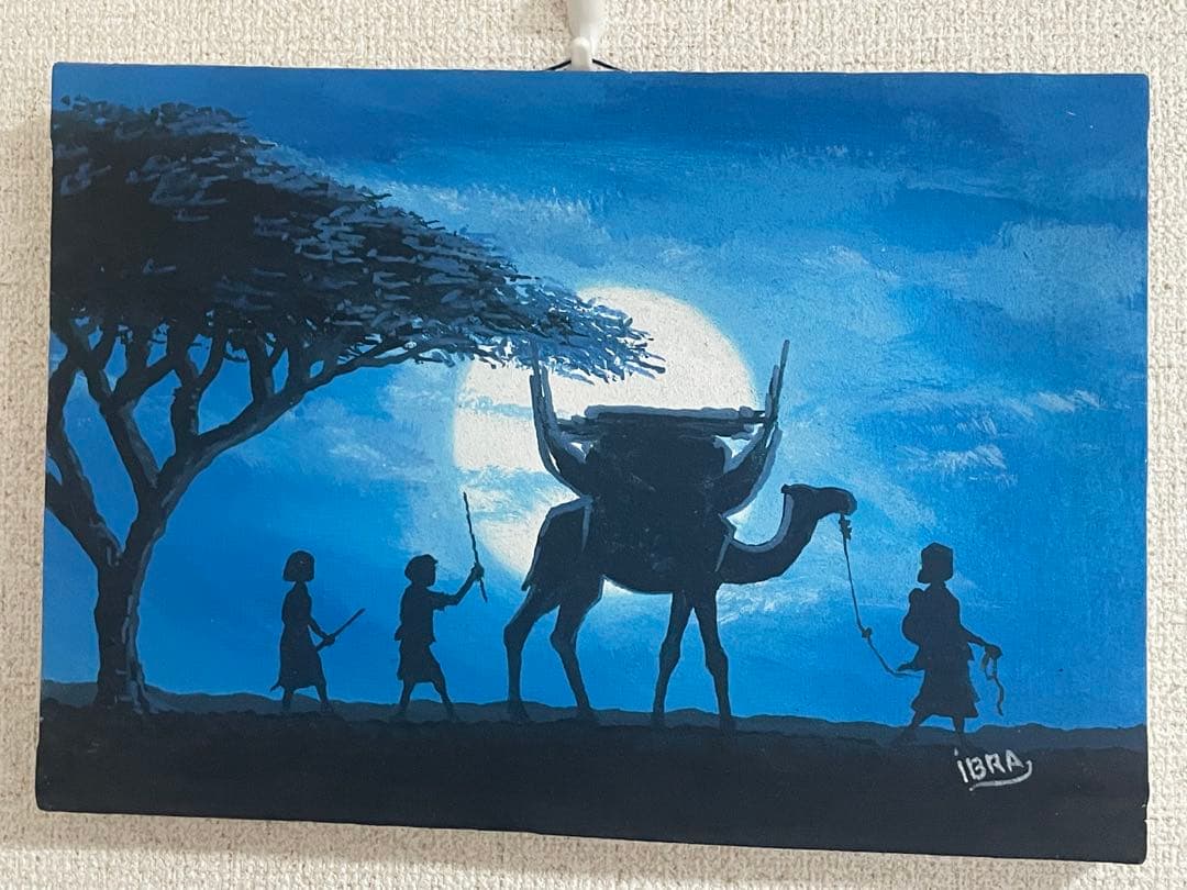 ジブチ共和国購入 一点物 アフリカ絵画 インテリアアート