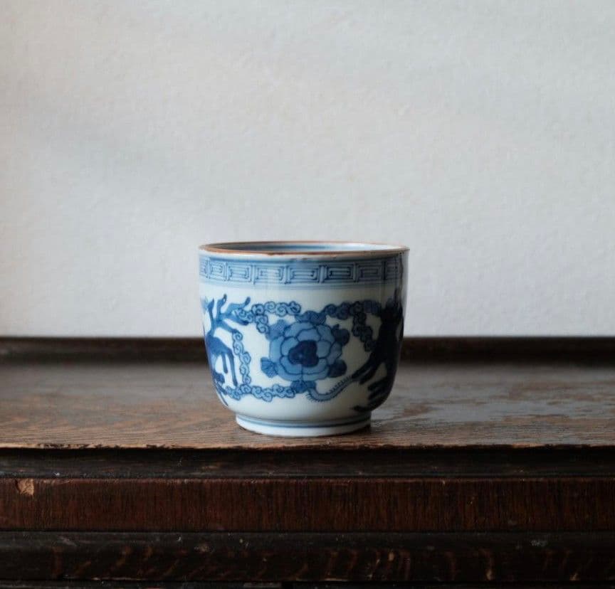 大明成化年製　古伊万里　花文染付火鉢　李朝　高麗　明代　祥瑞　蕎麦猪口　茶碗