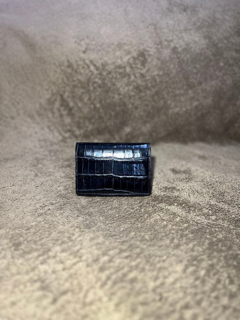 GANZO ガンゾ スモールクロコ ポロサス 名刺入れ カードケース ブラック