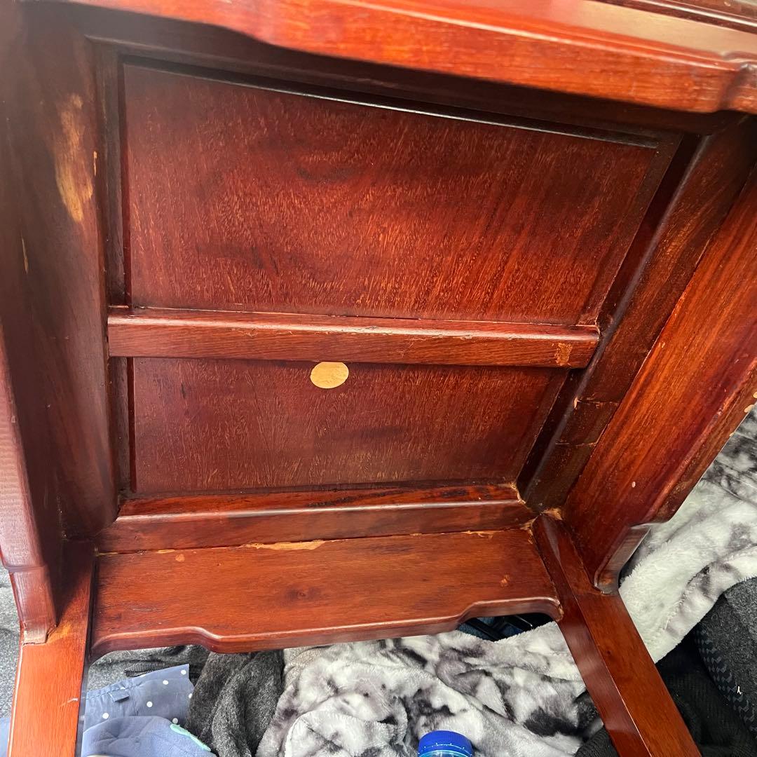 ②唐木家具 ダイニングチェア 食卓椅子 アームチェア 花梨材 馬蹄脚