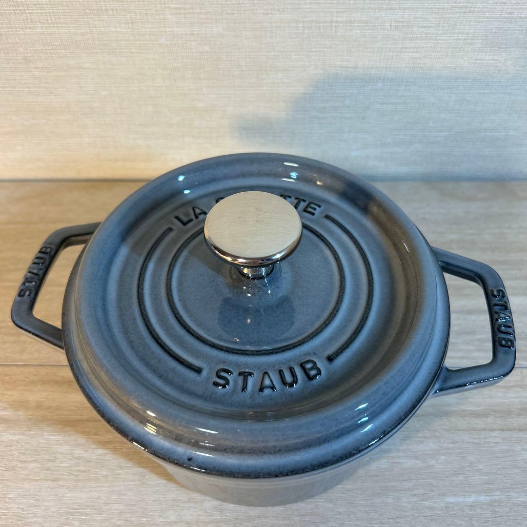 ストウブ　ココットラウンド　16cm グレー　フタモッチ スパチュラ　セット
