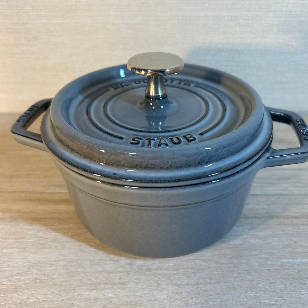 ストウブ　ココットラウンド　16cm グレー　フタモッチ スパチュラ　セット