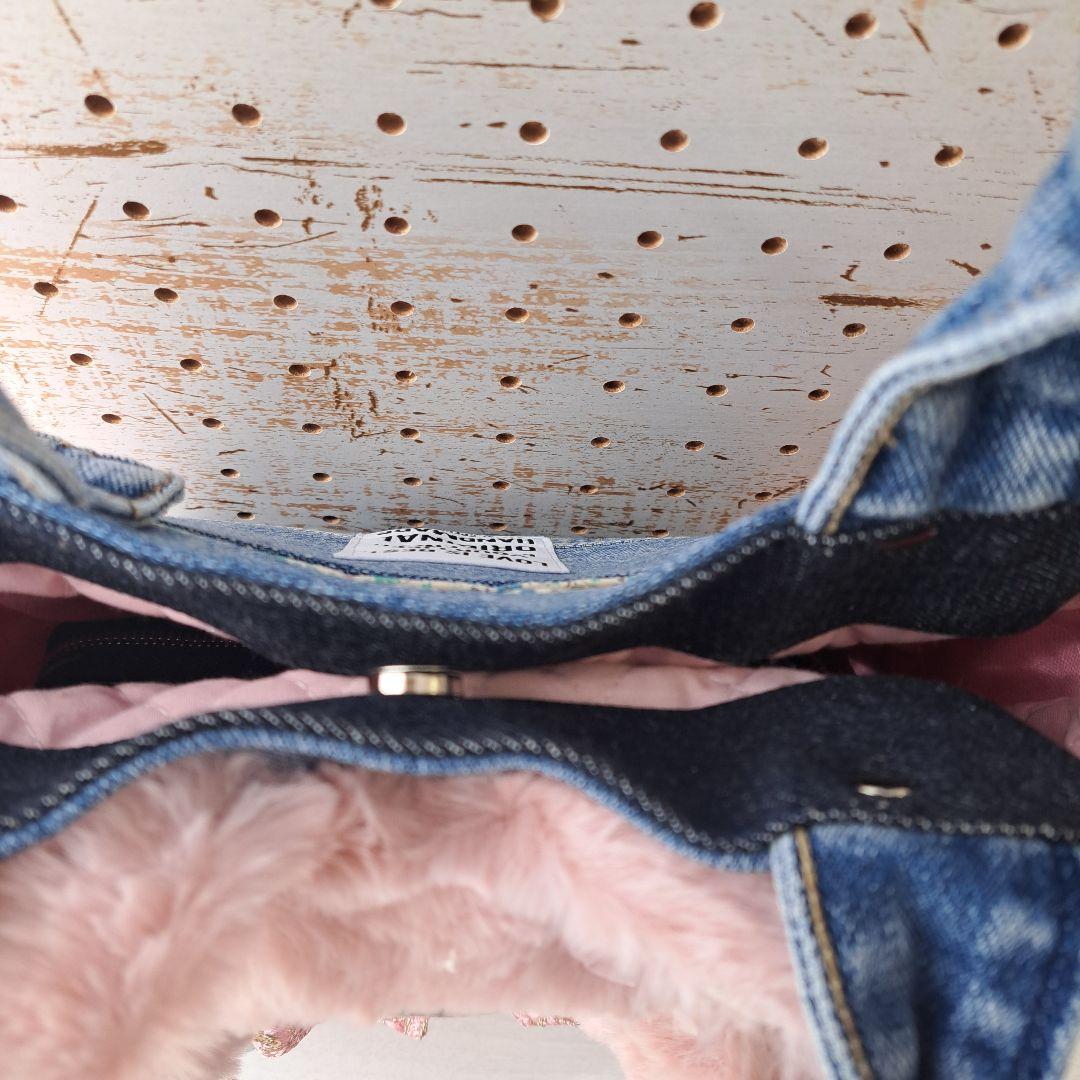 こ*能様 コヤンイサムチョン　ルミ　デニムリメイクフリルトートバッグ