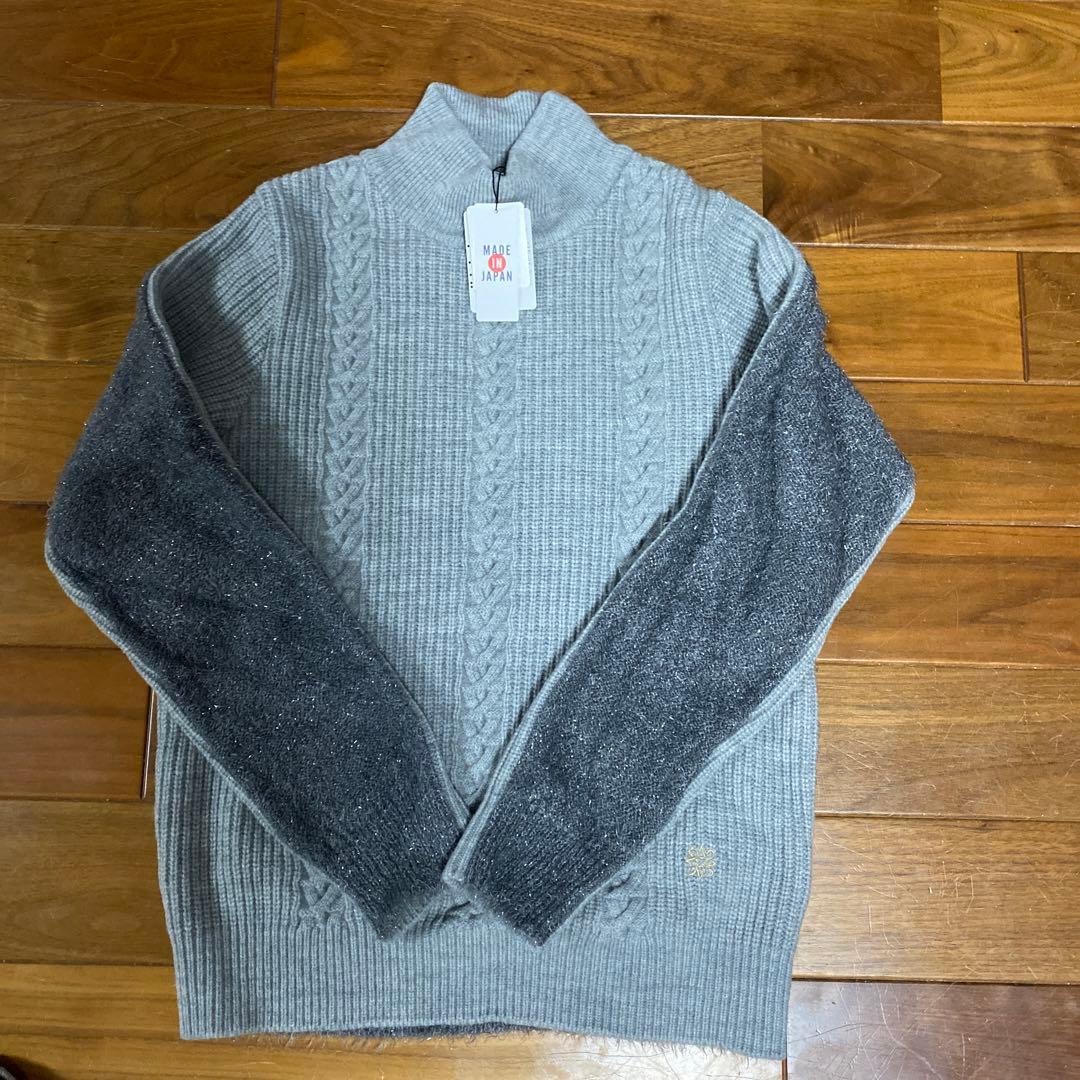 値下げしました。セントアンドリュースグレー ハイネック セーター M