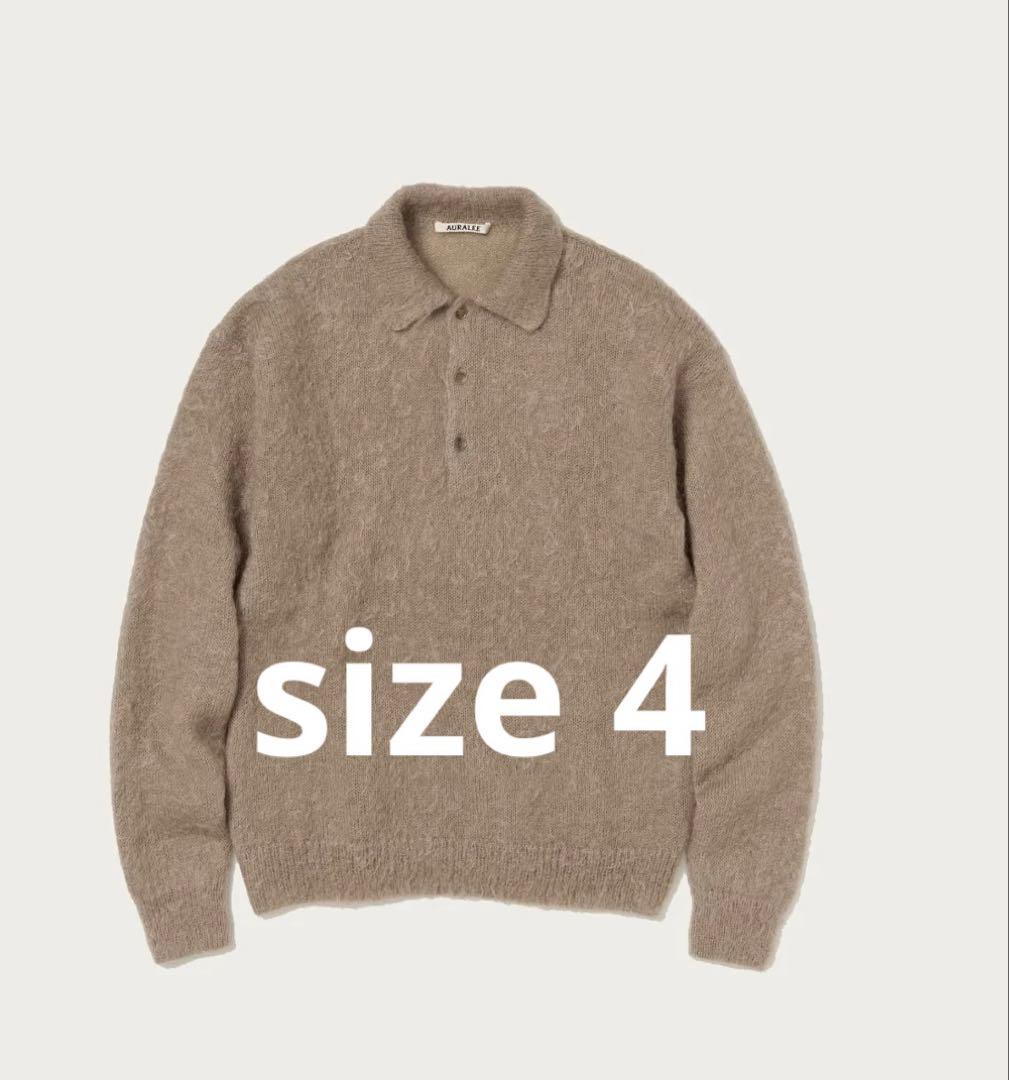 トップス BRUSHED SUPER KID MOHAIR KNIT POLO