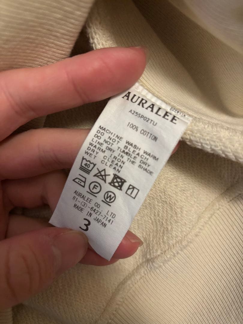 オーラリー　25ss SMOOTH SOFT BD SWEAT P/O