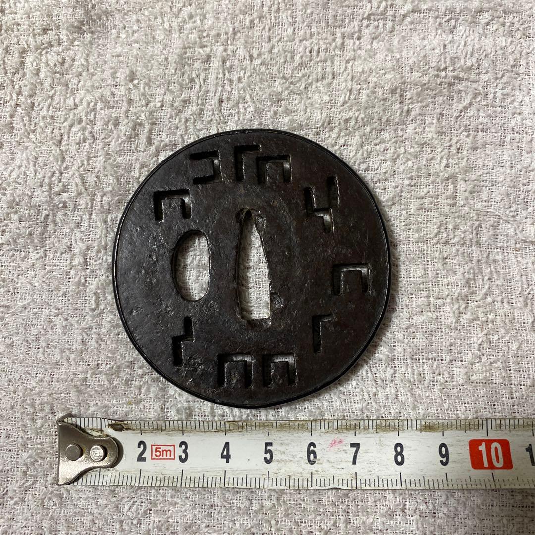 B-21 鍔　源氏香透鐔 鑑定書有り　無銘 梅忠　武具　刀装具　美術品　工芸品