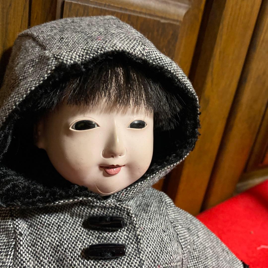 小さ目　市松人形　竹内益次郎　作　男の子　大正時代　３０ｃｍ位