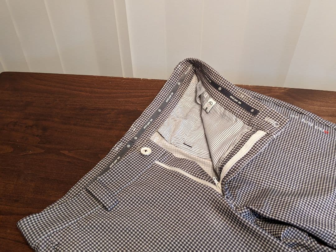 アンパスィ　千鳥柄　ストレッチ　ロング　パンツ　ゴルフ　ウェア　ナイロン　総柄