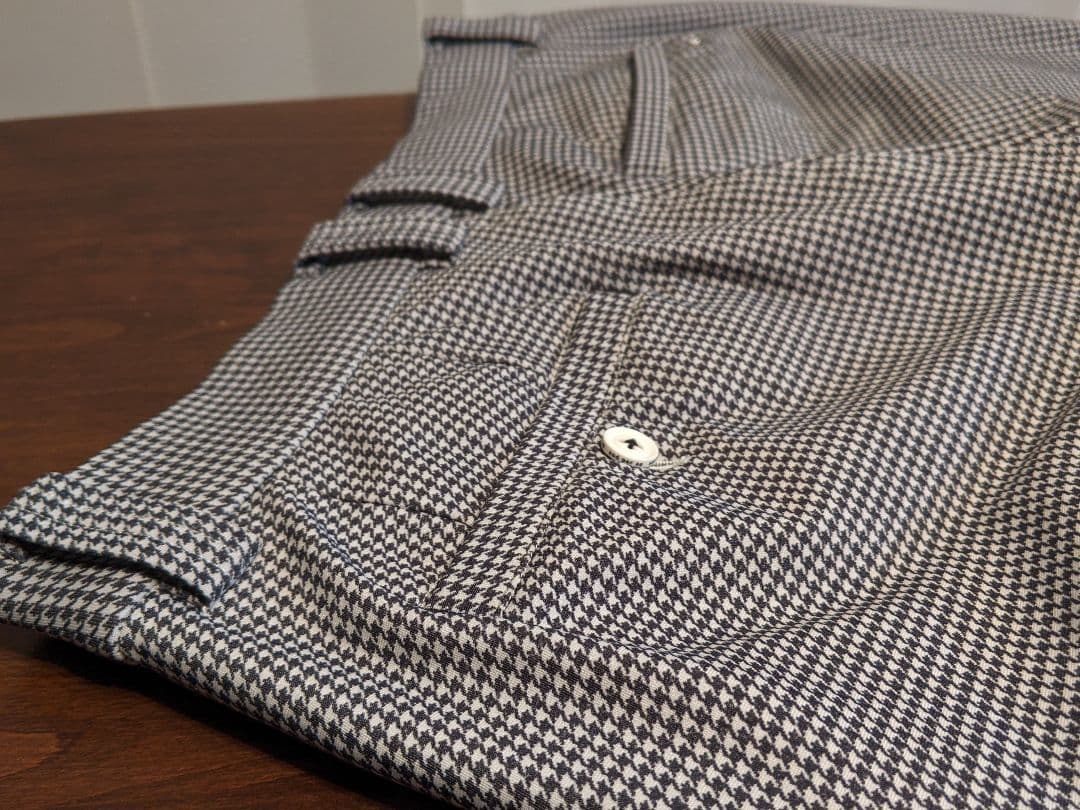 アンパスィ　千鳥柄　ストレッチ　ロング　パンツ　ゴルフ　ウェア　ナイロン　総柄