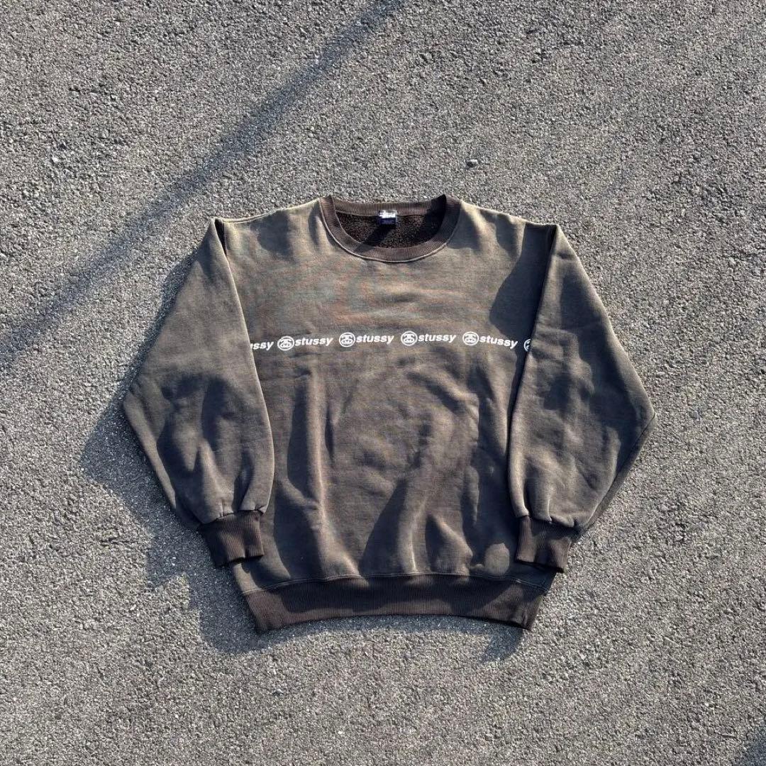 old stussy 90s 紺タグ　ビンテージ　スウェット　フェード　ブラック