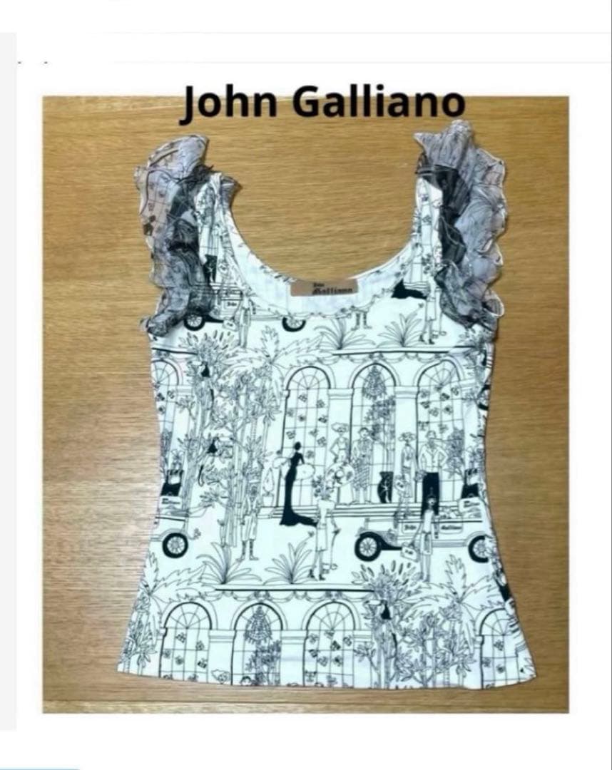 John Galliano ジョン ガリアーノ 　激レア　ノースリーブカットソー