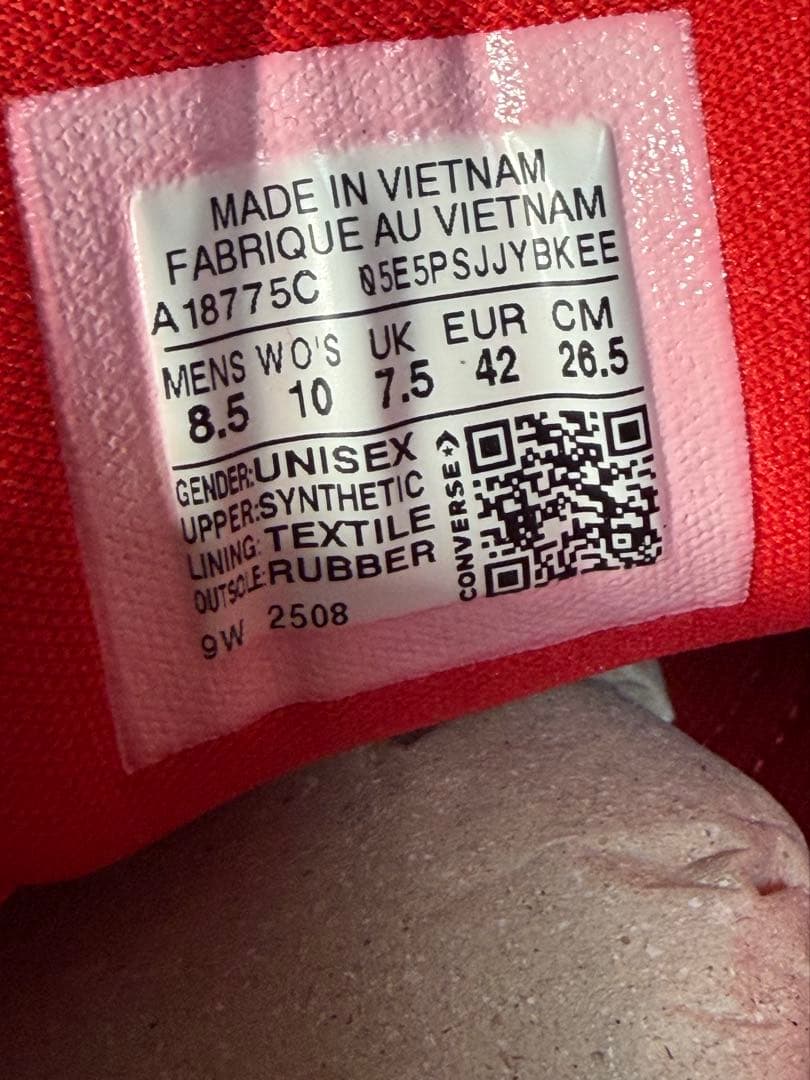 US8.5 新品 SHAI 001 converse Winter Red