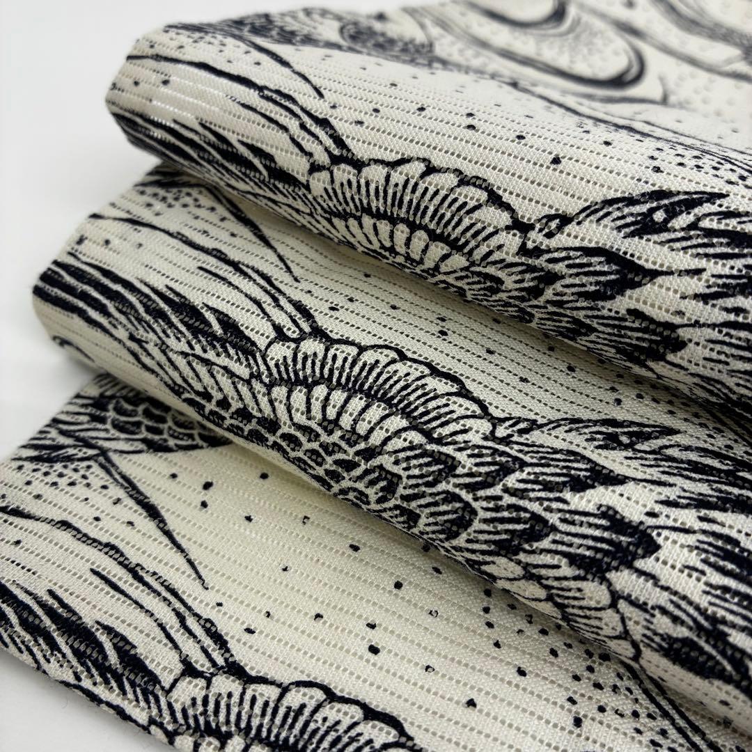 凛*様 夏浴衣 浴衣 綿絽 木綿 荒波に鶴 染め U-8112