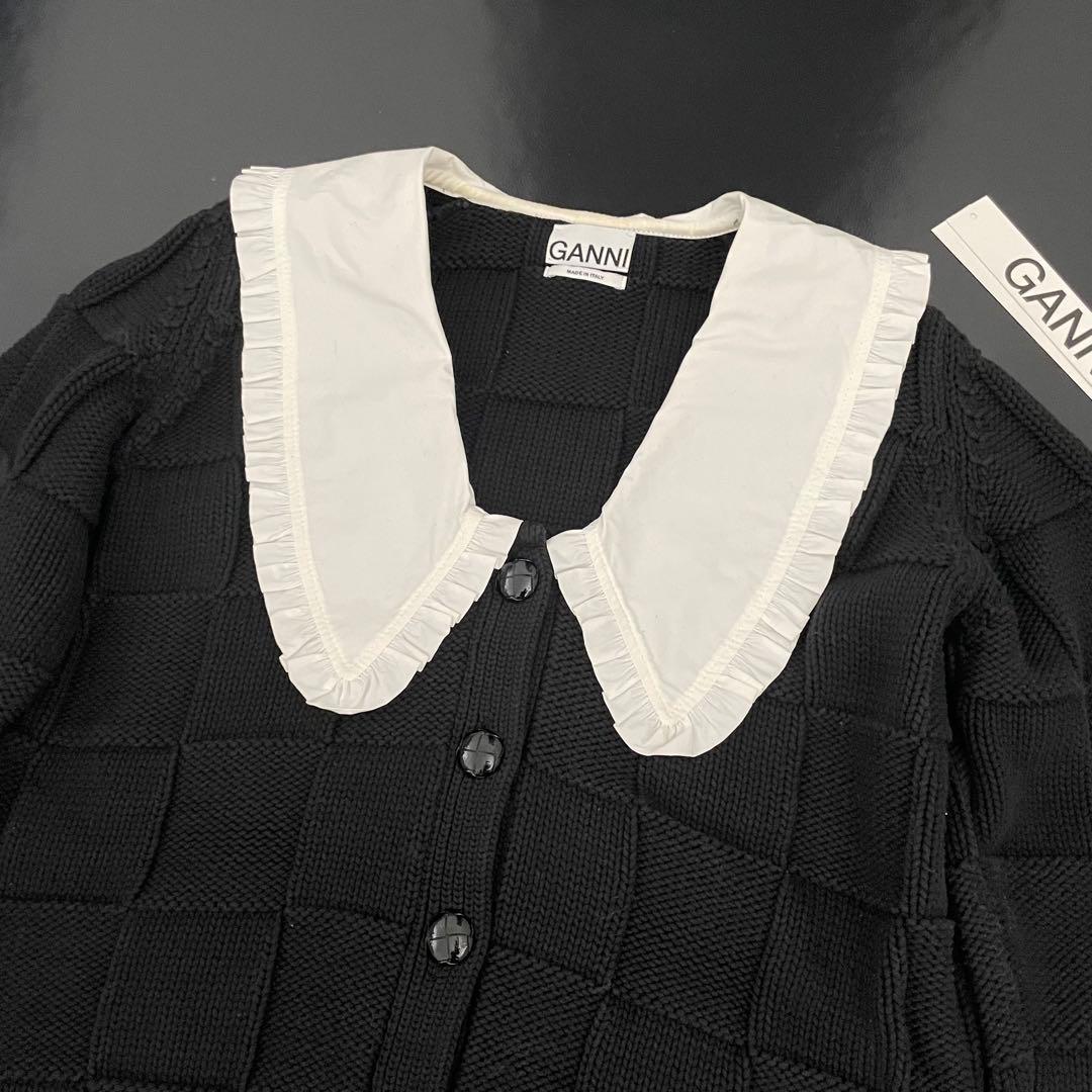 Ganni ガニー ポプリン カーディガン ブラック