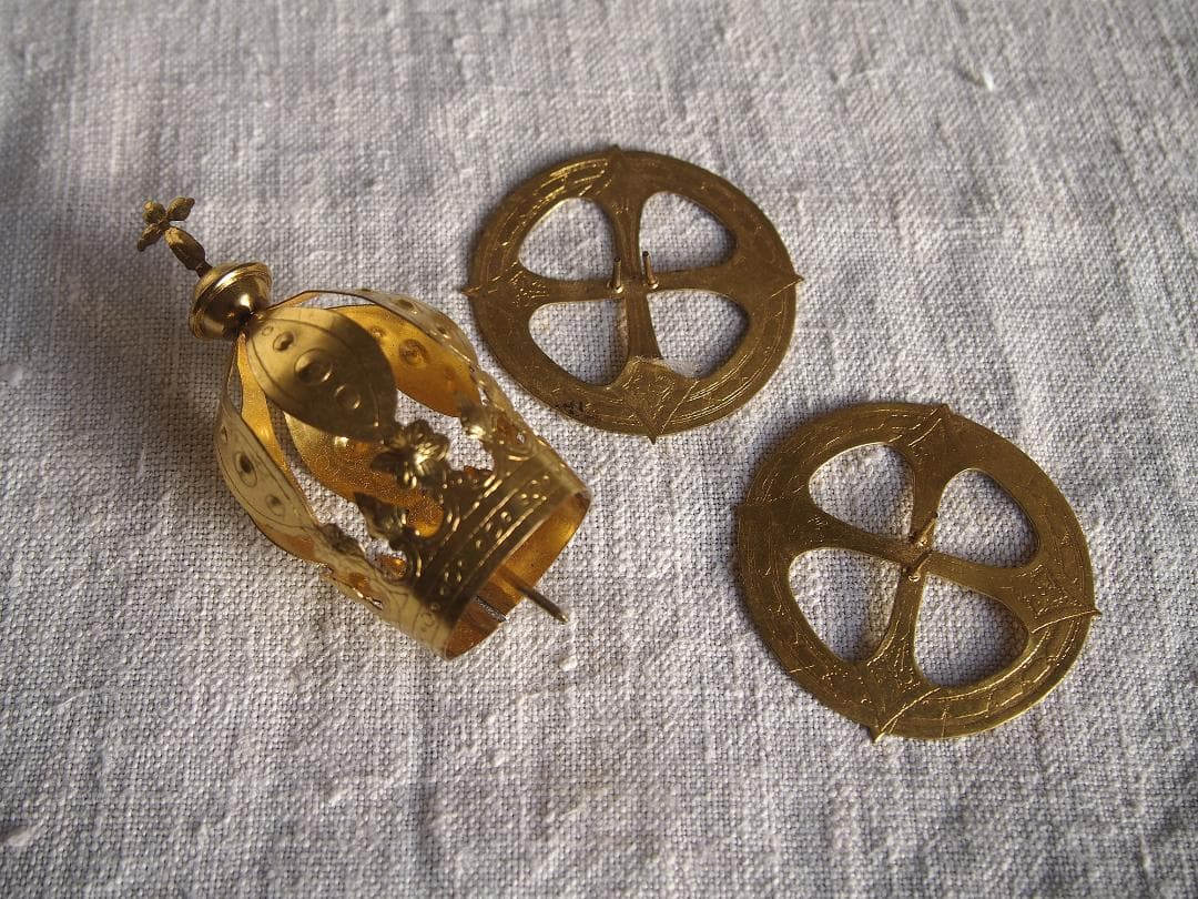 聖人像のための王冠 光輪 ３点クラウン カトリック彫像用/K376