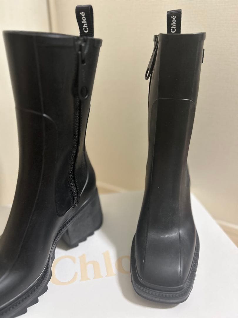 【美品】Chloé ブラック 黒black ラバーブーツ