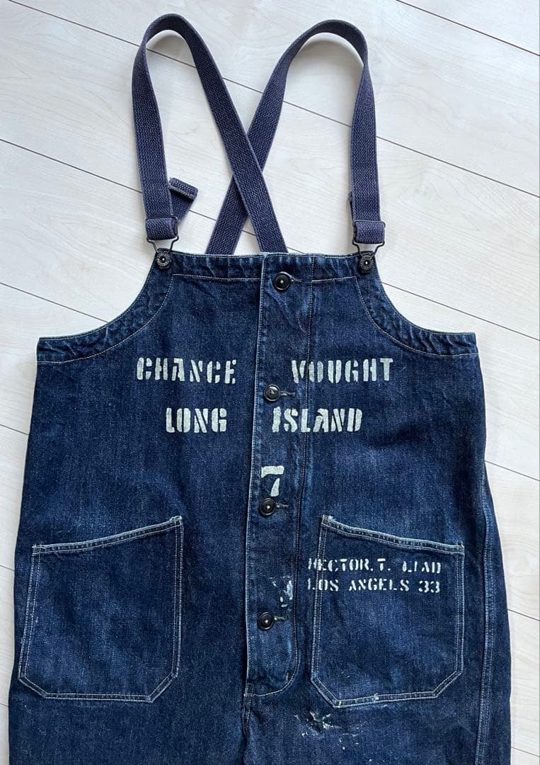 colimbo コリンボ デニム ビブ オーバーオール M カスタム ステンシル