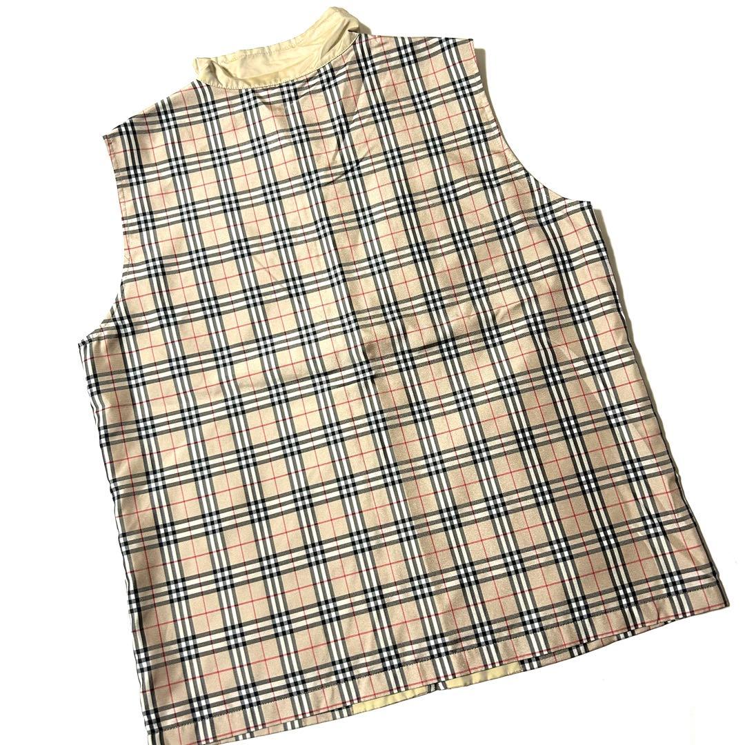 【美品】バーバリーゴルフ　ノバチェック　ジップアップ　ベスト　ゴルフウェア　L