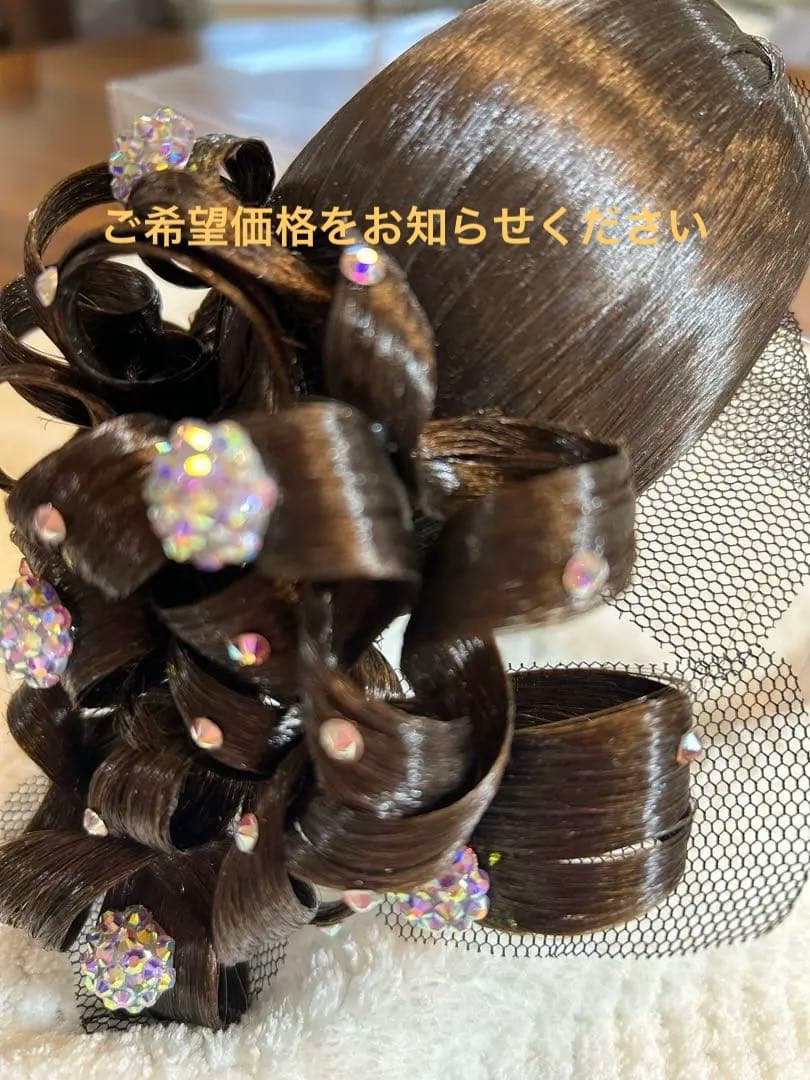 多美咲　ヘアドレス雫型 ダークブラウン カールヘアアクセサリー