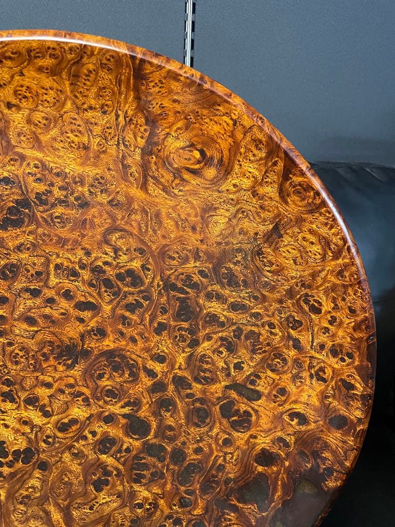 珍品　屋久杉　銘木　大型超極上泡瘤　極上光明　飾り皿　径約47cm