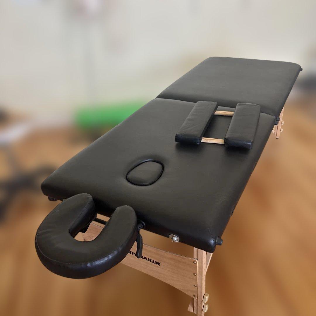 軽量 折りたたみ木製マッサージベッド　ブラック