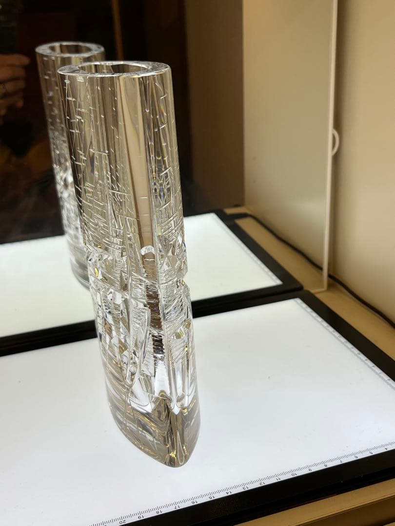 HOYA クリスタル　佐々文夫　最高級　花瓶　フラワーベース　工芸品　中古品