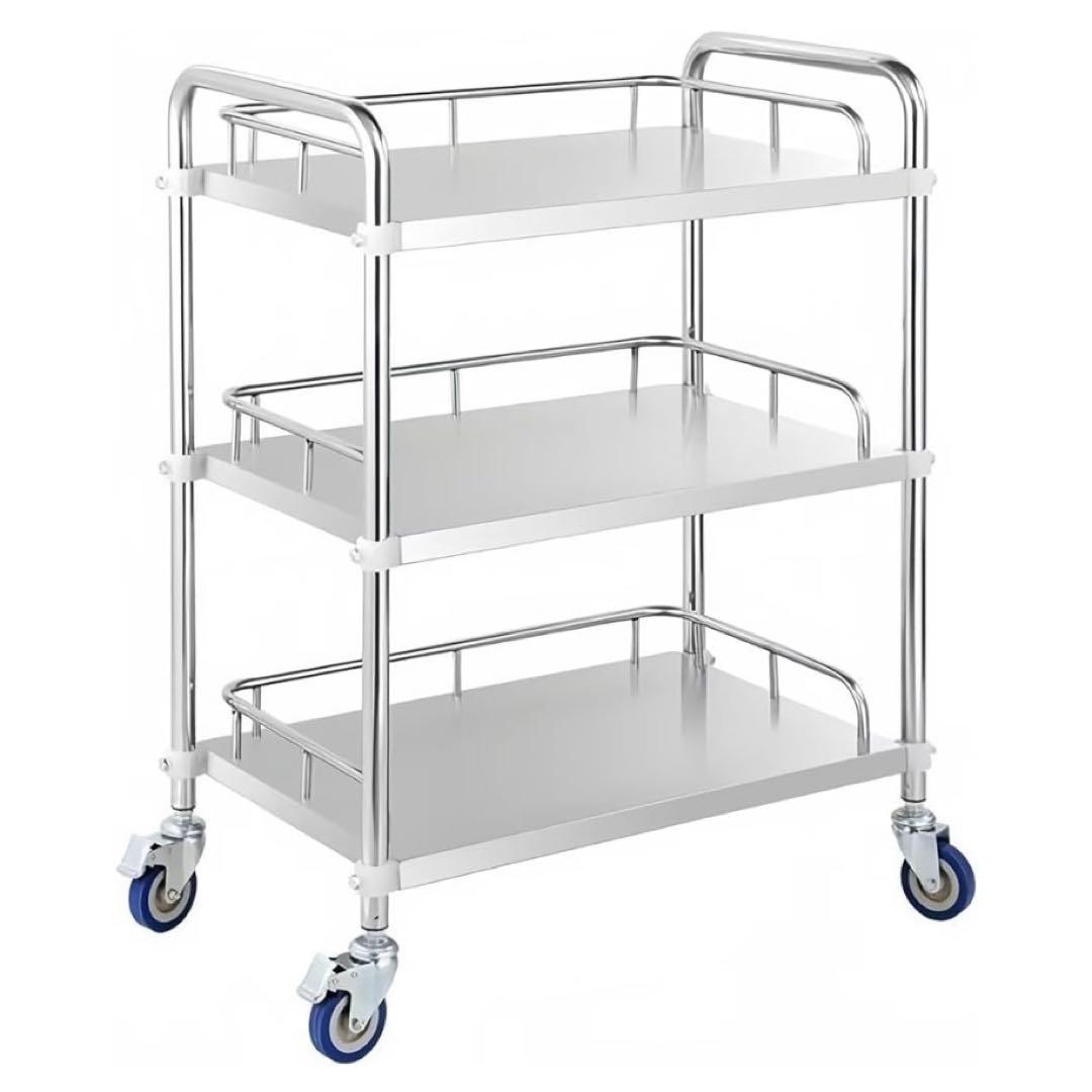 サービスワゴン キッチンワゴン ステンレス キャスター付き ストッパー付 3段