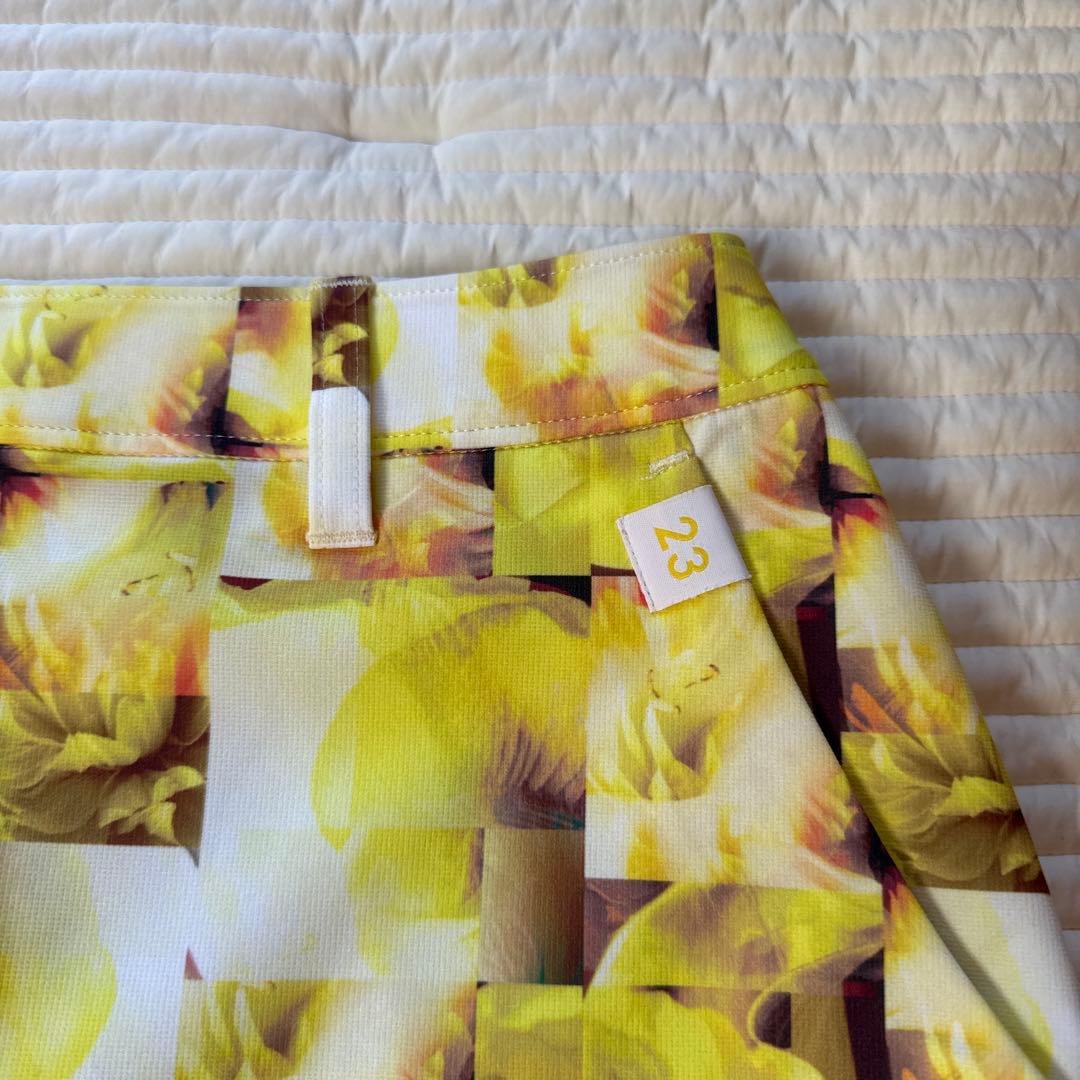 【超美品】 23区ゴルフ ロゴポロシャツ イエロースカート ゴルフウェア