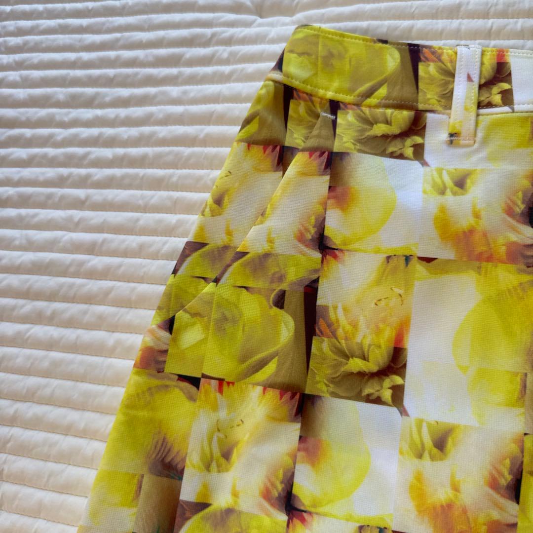 【超美品】 23区ゴルフ ロゴポロシャツ イエロースカート ゴルフウェア