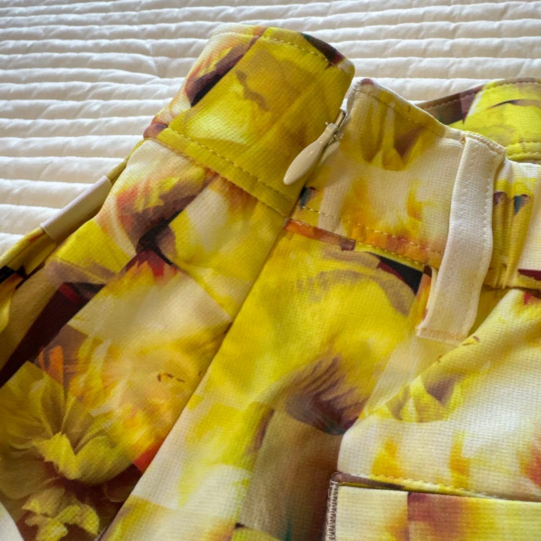 【超美品】 23区ゴルフ ロゴポロシャツ イエロースカート ゴルフウェア