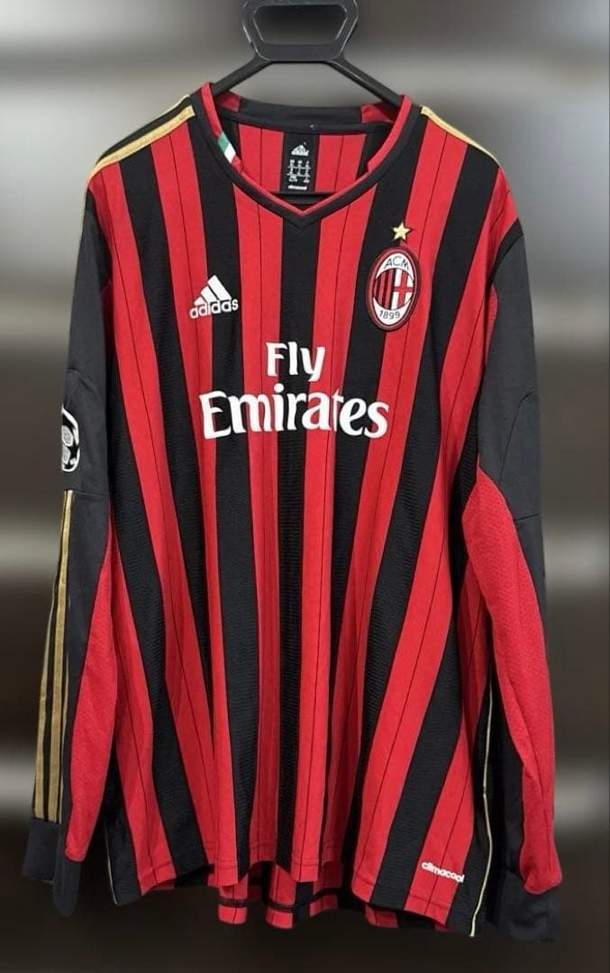 ACミラン adidas 長袖　UCLユニフォーム　4XO赤黒