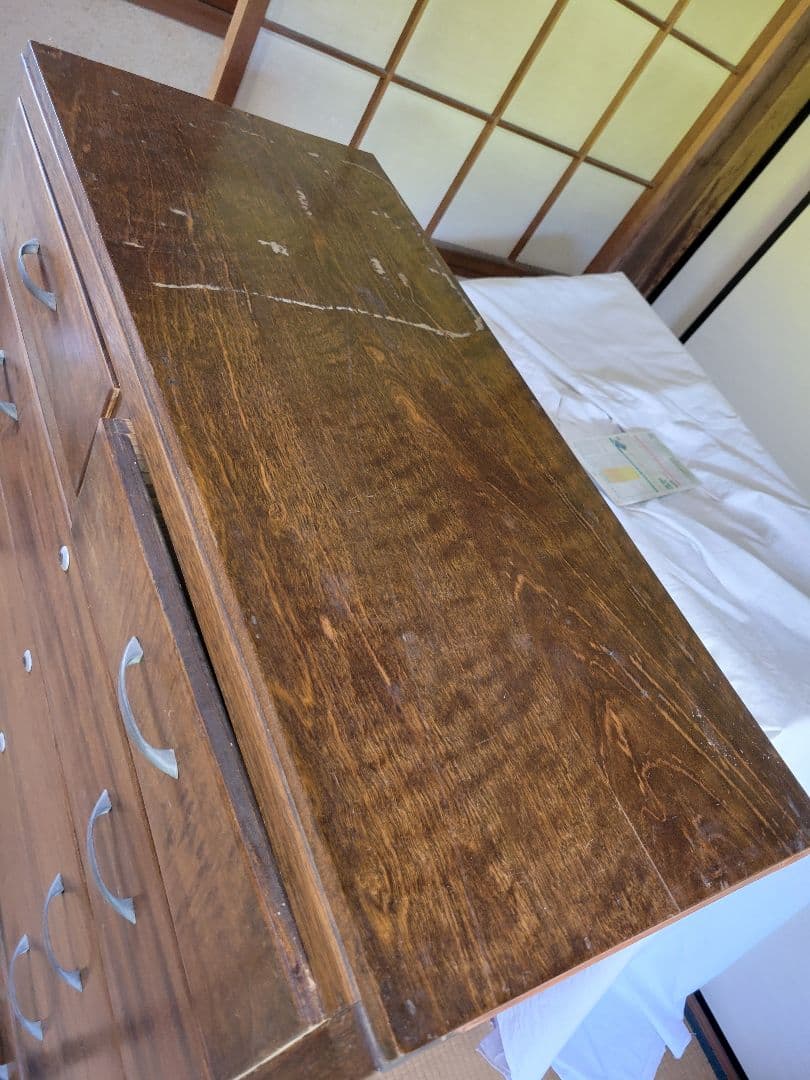 ✅訳あり/ 昭和レトロ 木製タンス 7引き出し ブラウン