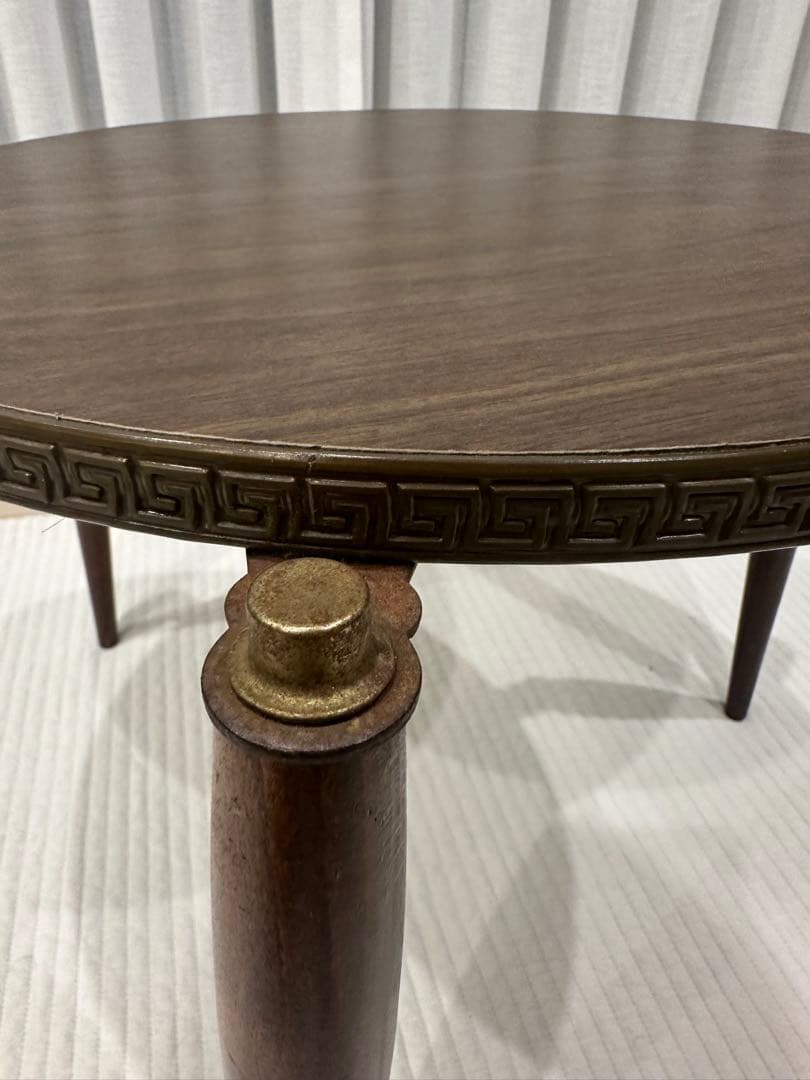 【最終値下】ミッドセンチュリー60s ダークブラウン円形ミニテーブル