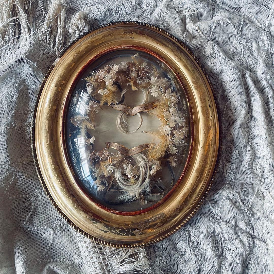 19世紀アンティークルリケール遺髪物