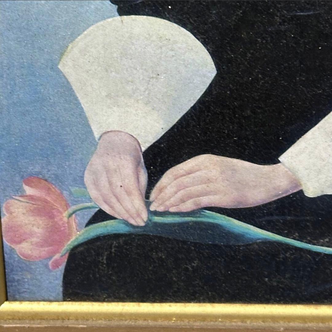 【キスリング複製画】スウェーデンの娘イングリッド 油絵風 額装33×40cm希少