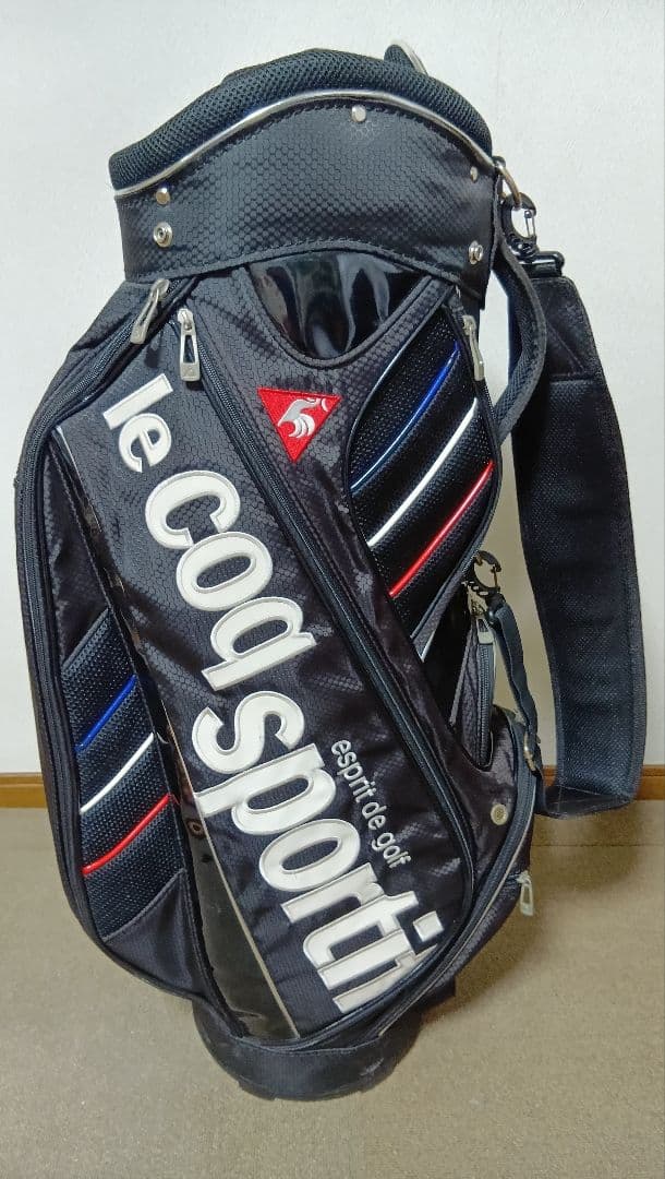 メンズ　キャディバッグ　ゴルフバッグ　ルコック　黒