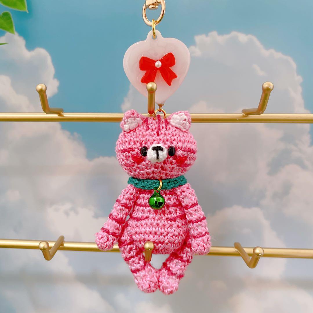 あみぐるみ　リボンハートとPUUCUトラちゃんキーホルダー☺︎他２点