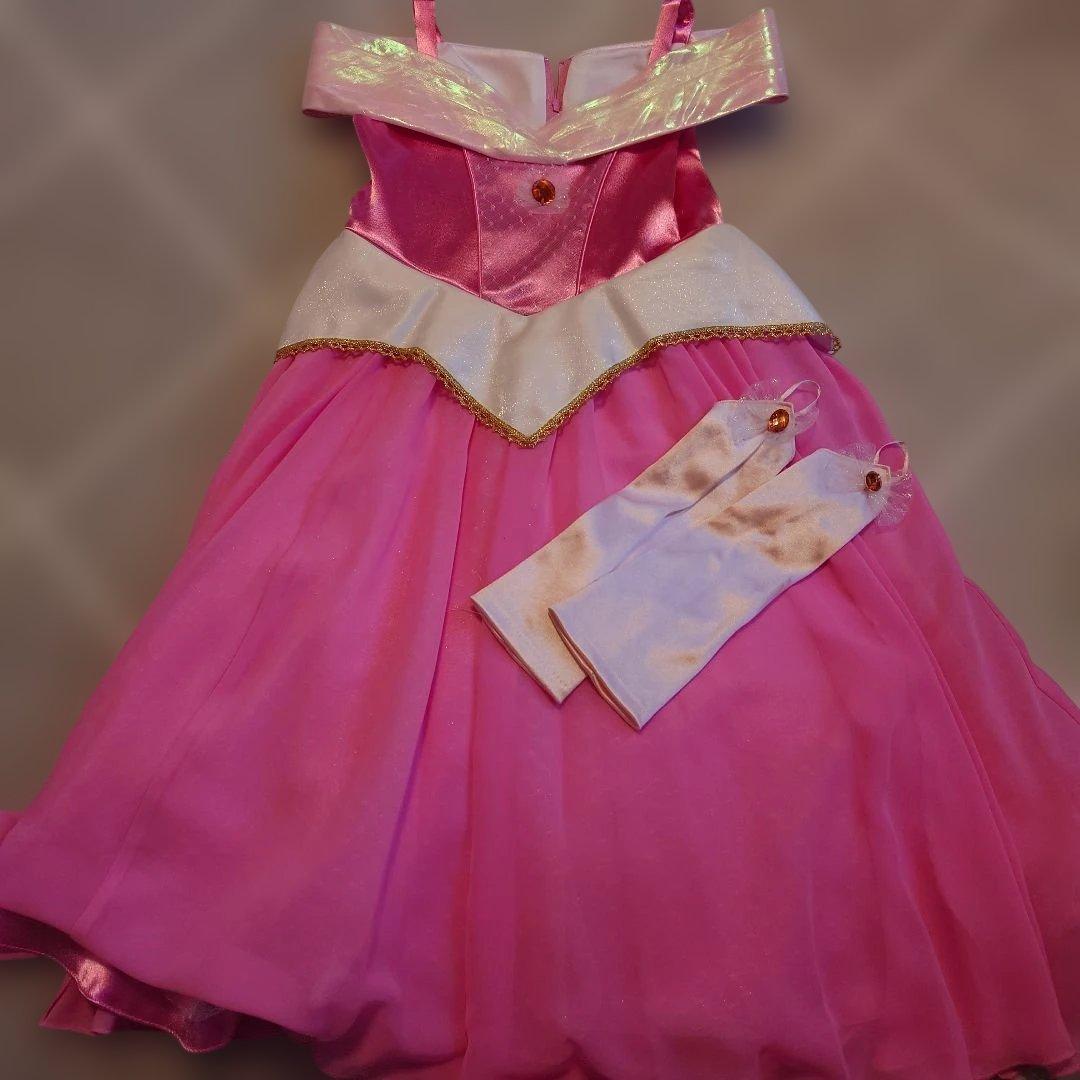 ビビディバビディブティックドレス オーロラ姫110サイズ 手袋付き