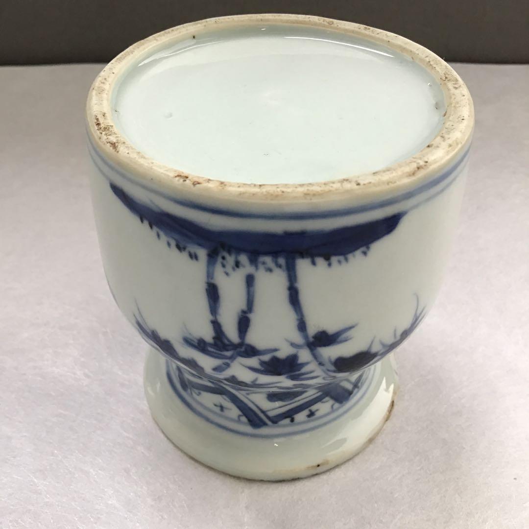 茶道具　古染付茶器　松竹梅絵　牙蓋添　仕覆二種付属　共箱　紙箱　S232CK