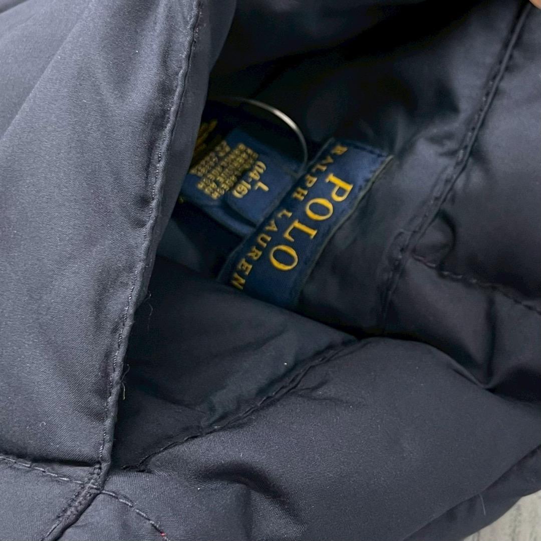 ポロラルフローレン　ダウンベスト L 　リバーシブル(ネイビー/レッド)