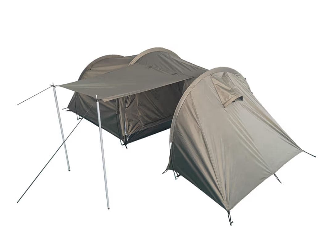 ＭＩＬーＴＥＣ　 3人用テント オリーブ色 収納スペース付き